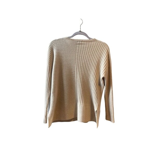 $398 Eileen Fisher Women's Bateau Neck Ribbed Cashmere Sweater Oatmeal Size XS - Picture 5 of 8